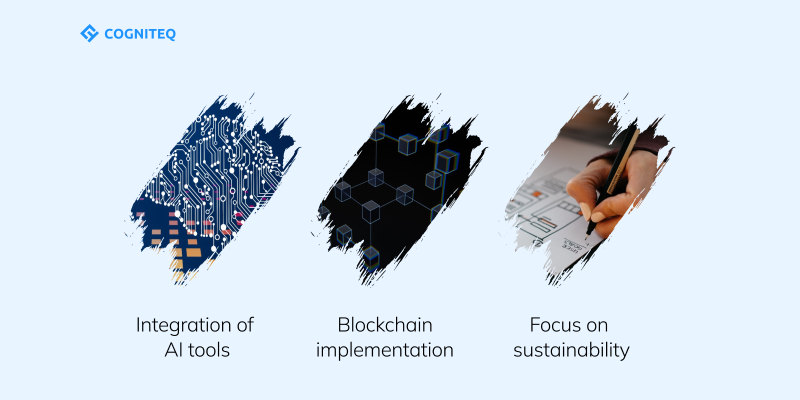 The tech progress allows developers to deliver more and more advanced solutions. Given the achievements in the tech industry, it will be sensible to presuppose that IoT systems in transportation and logistics will be further modernized and enriched with new features. Integration of AI tools. AI and IoT can greatly support the capabilities of each other. While IoT sensors can gather a lot of valuable data, AI can be used for its deep analysis, pattern detection, and accurate predictions. It is expected that artificial intelligence tools will be widely used to make IoT systems for the logistics sector much more powerful. Blockchain implementation. One of the greatest concerns related to the applications of IoT in logistics is the security of the gathered data. And this concern can be addressed by sending this data to an immutable blockchain ledger where each transaction will be recorded and verified. Focus on sustainability. The transportation and logistics industry is often blamed for its huge impact on the environment and is said to be responsible for around 11% of global CO2 emissions. Smart devices enriched with IoT sensors are able to help companies to track their emissions from each vehicle and facility. Based on this data, it will be possible to develop an efficient strategy for emission reduction.